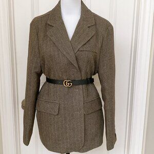 New Winter Single Breast notched collar long-sleeved Woolen Blazer Jacket Suit